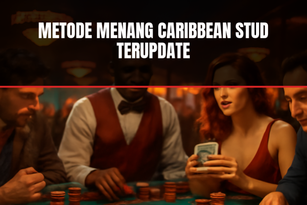 meja Caribbean Stud Poker dengan pemain terfokus